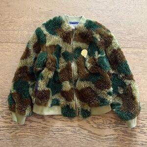 Animals Observatory Green Lion Faux Fur Jacket